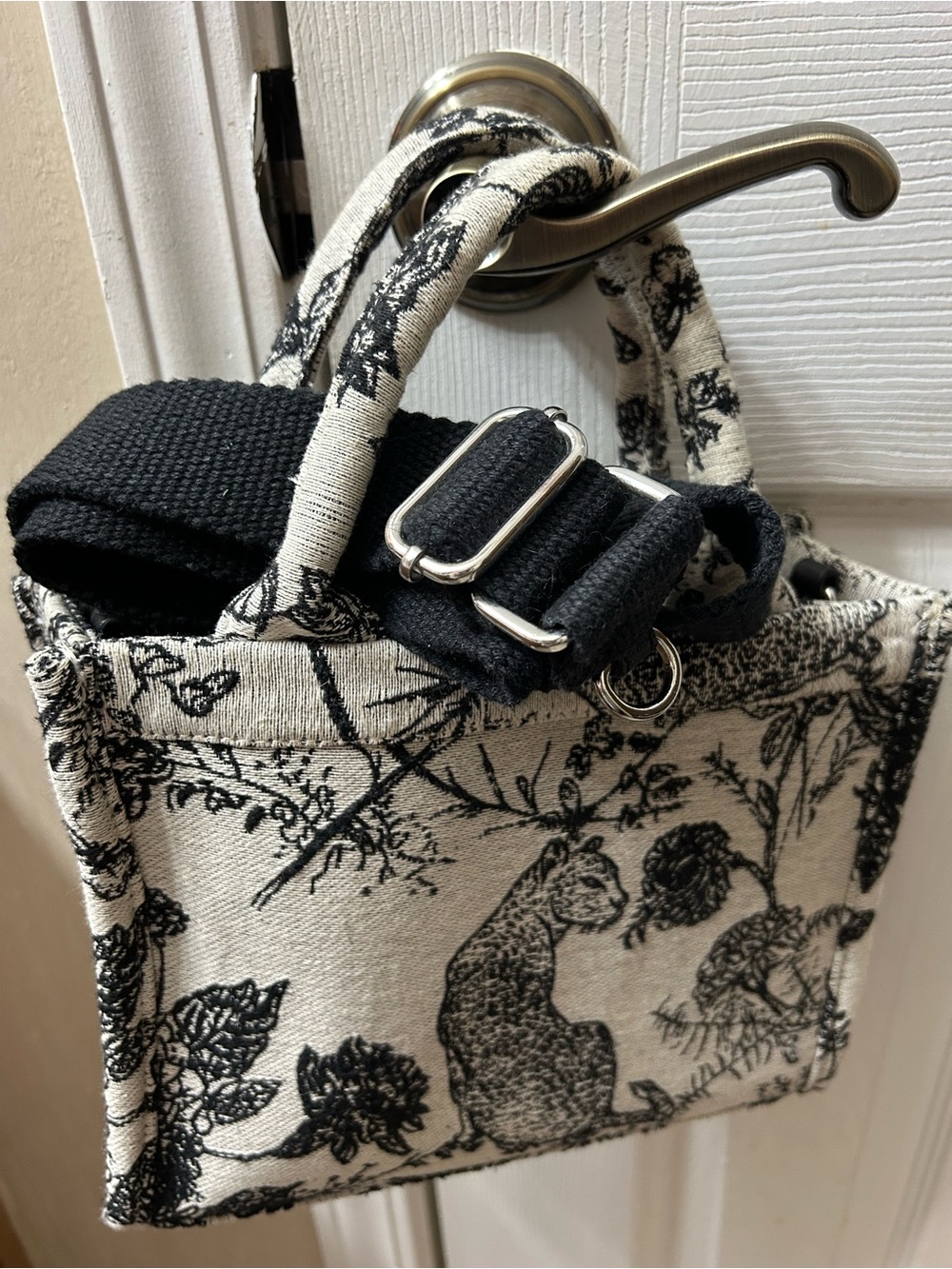 Target Black and White Floral & Animal Print Tote - Picture 3 of 4